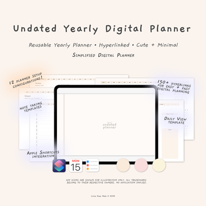 Undated Yearly Digital Planner