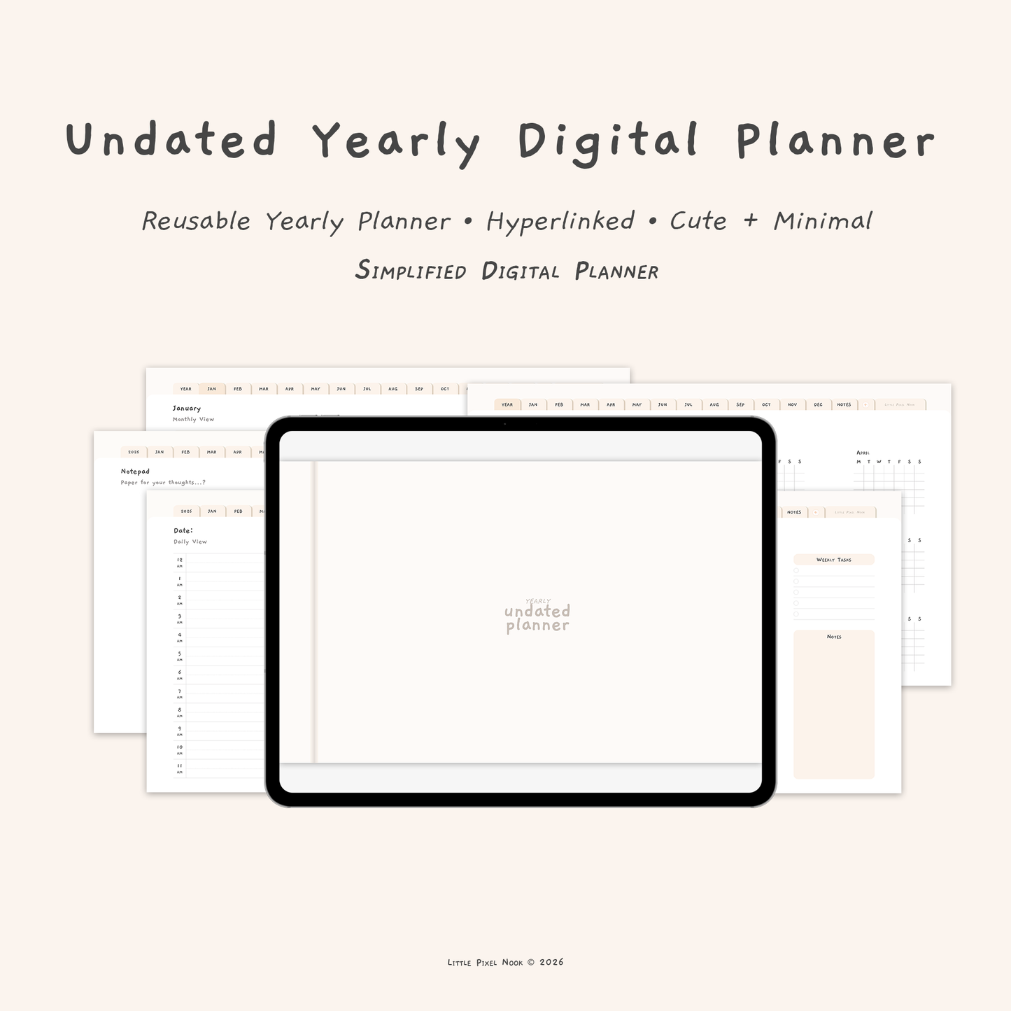 Undated Yearly Digital Planner