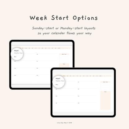 Undated Yearly Digital Planner