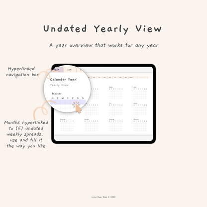 Undated Yearly Digital Planner