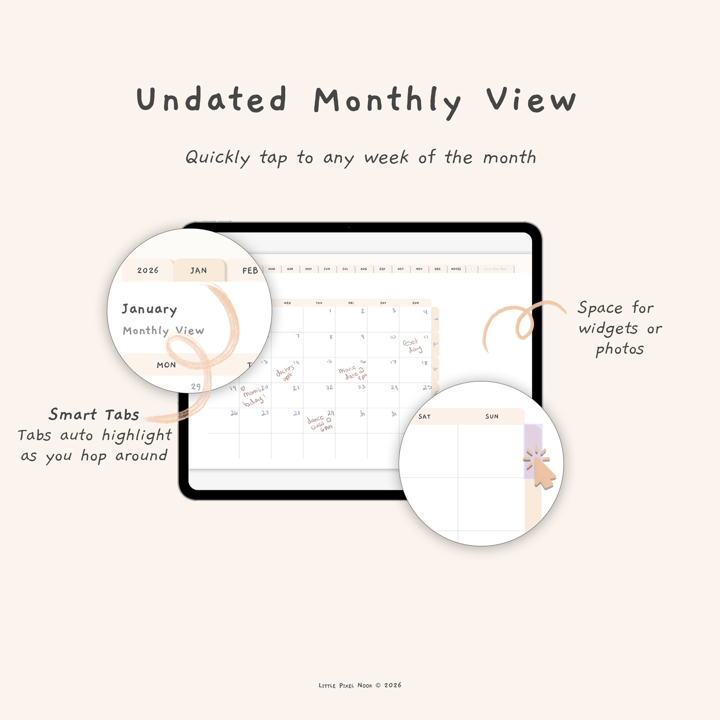 Undated Yearly Digital Planner
